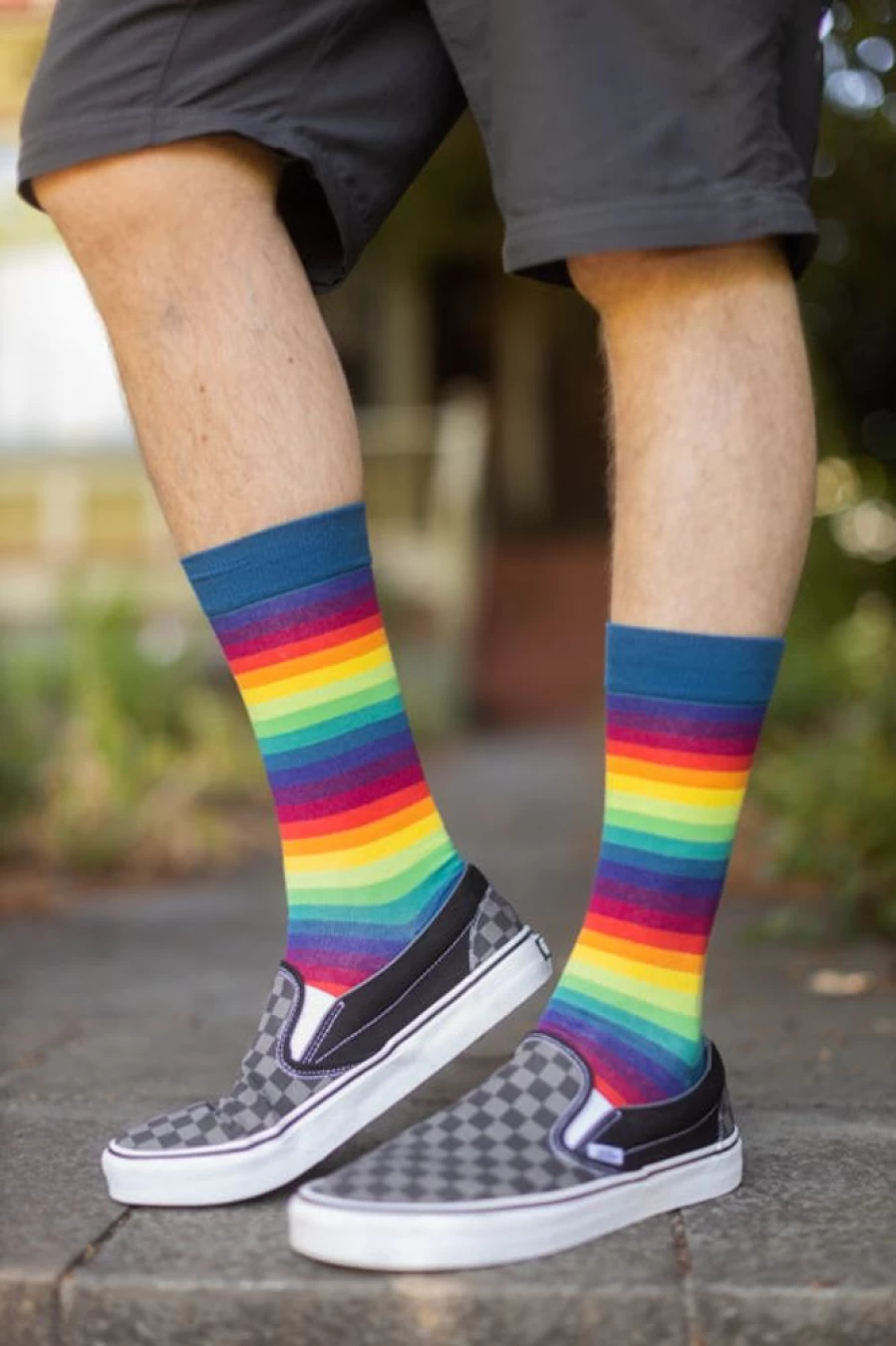 Mod Sock Rainbow Gradient Striped Crew Socks - Colorful Comfortable Unisex Footwear