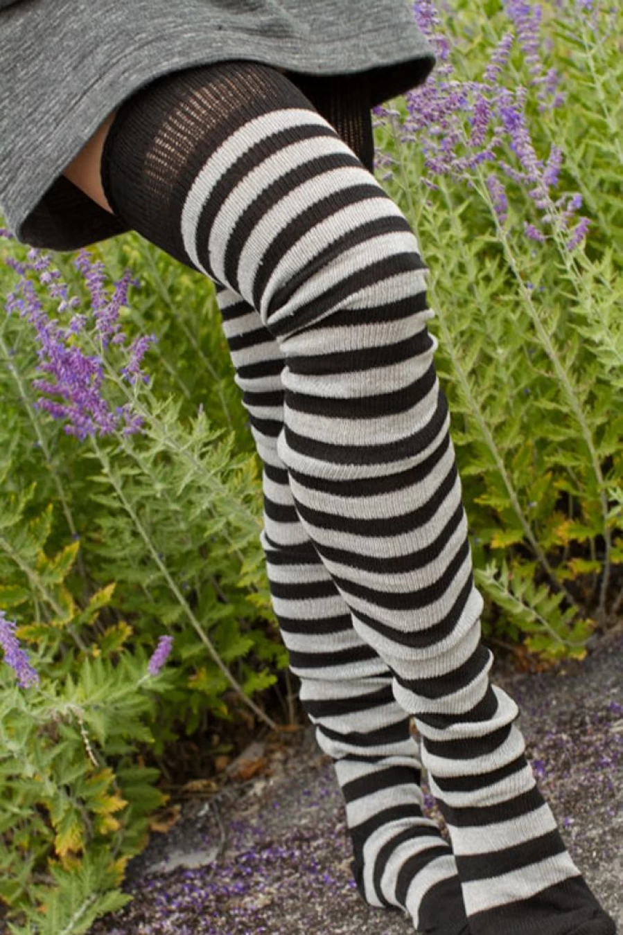 DreaM Stockings Super Stripes Thigh High Socks - Long Striped Knee-High Stockings for Women