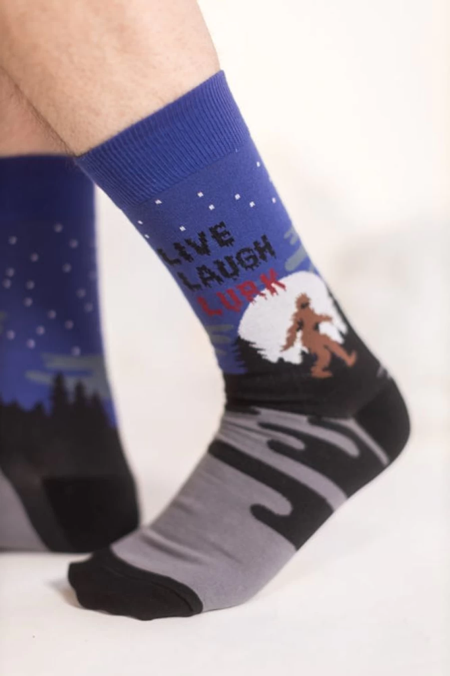 "Sock It To Me Live Laugh Lurk Crew Socks - Fun Novelty Socks for Women & Men"