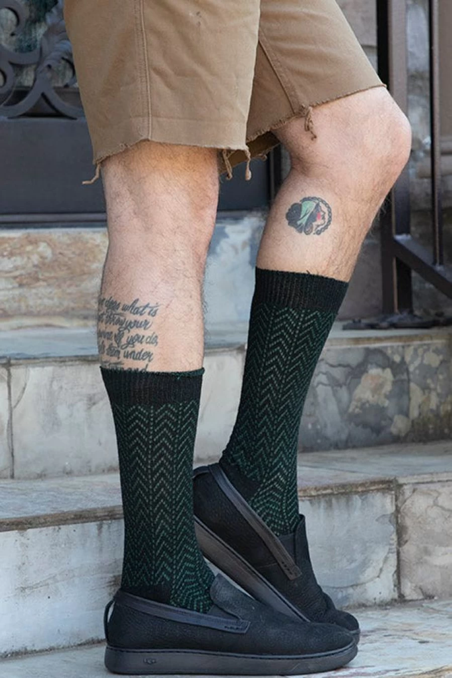 DreaM Stockings Men's Chevron Pattern Crew Socks - Comfortable & Stylish Ankle Socks for Everyday Wear