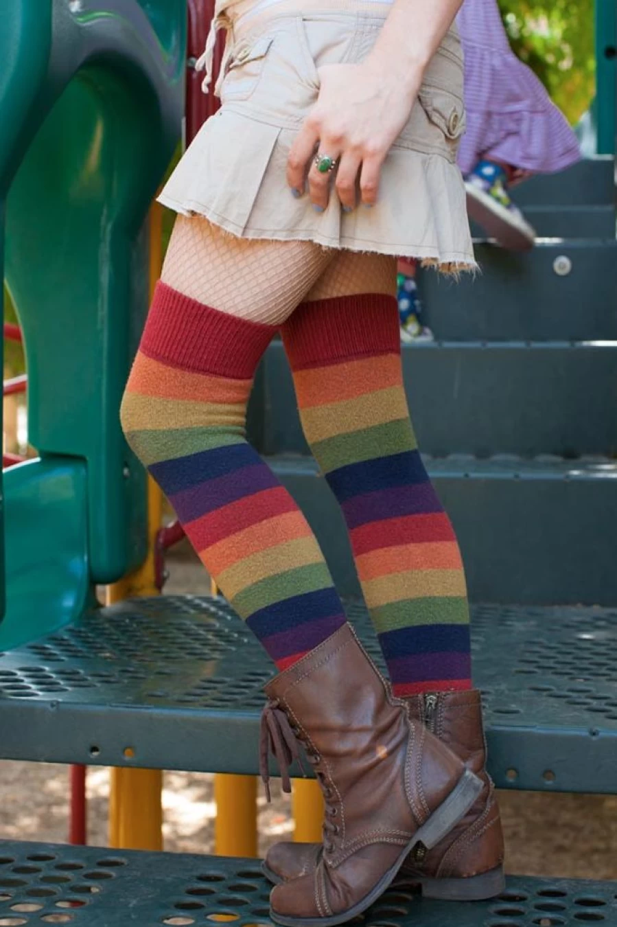 Dreamer Socks Rainbow Thigh High Socks for Women - Extraordinary Harvest Colorful Knee High Socks