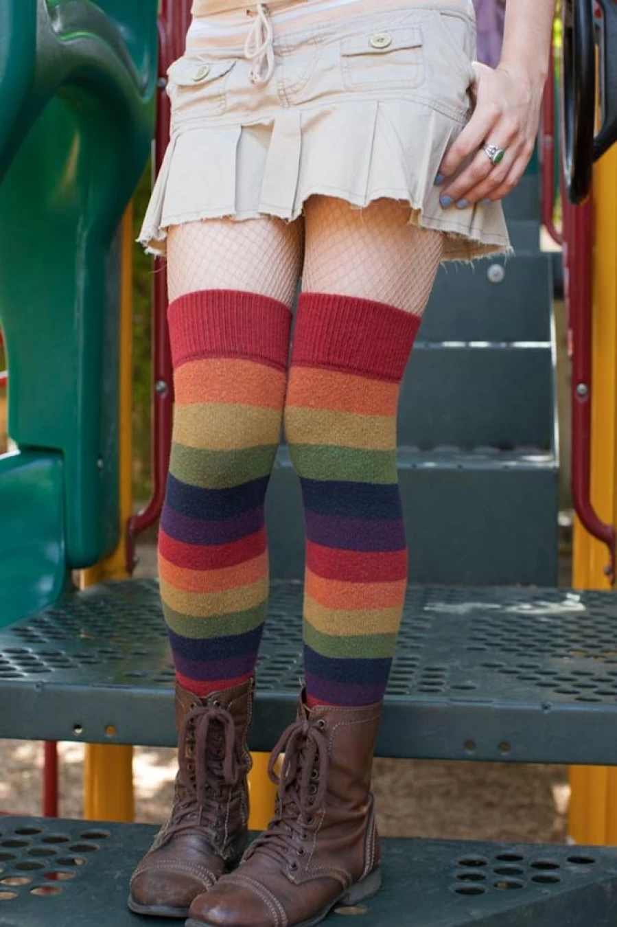 Dreamer Socks Rainbow Thigh High Socks for Women - Extraordinary Harvest Colorful Knee High Socks
