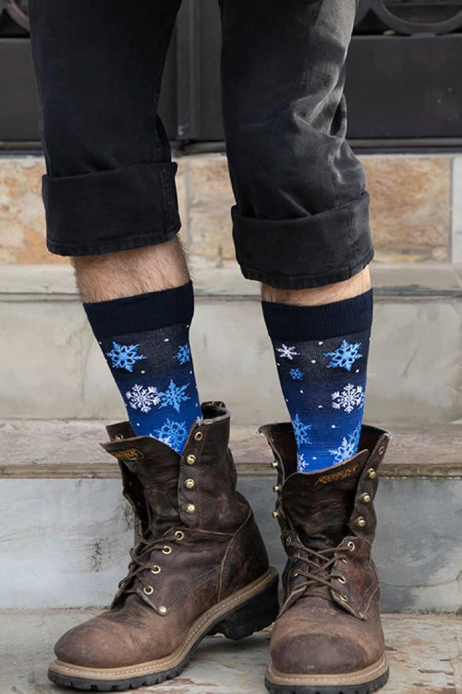Mod Sock Women's Snowflakes Crew Socks - Cozy Knit Winter Socks with Festive Snowflake Design