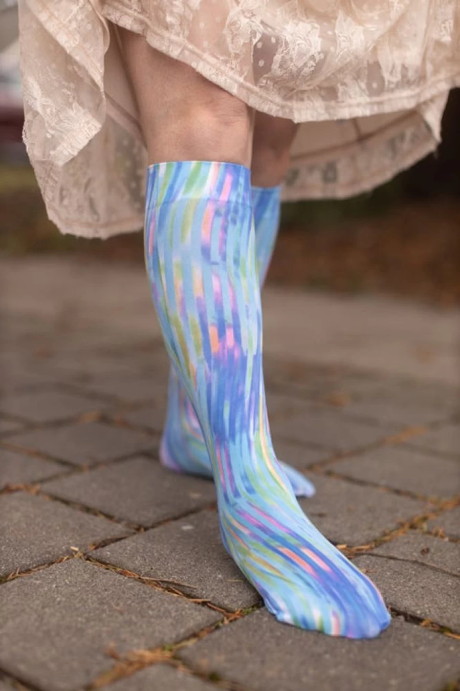 Foot Traffic Crossroads Printed Knee-High Trouser Socks for Women & Men