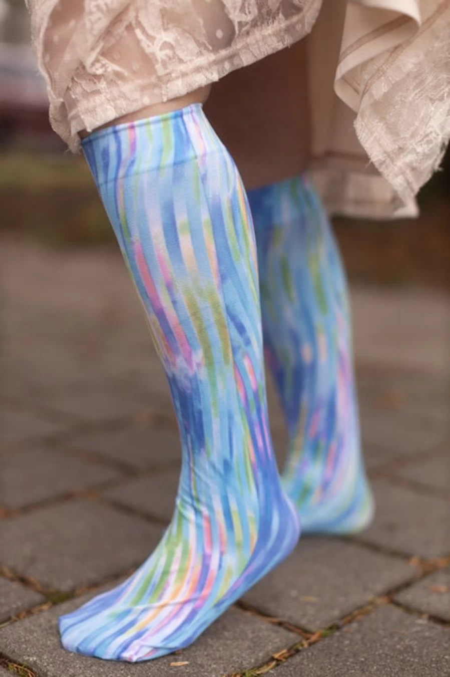 Foot Traffic Crossroads Printed Knee-High Trouser Socks for Women & Men