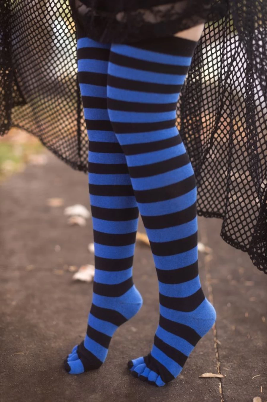 ToeToe Striped Knee-High Toe Socks for Women - Comfortable & Stylish Over The Knee Socks