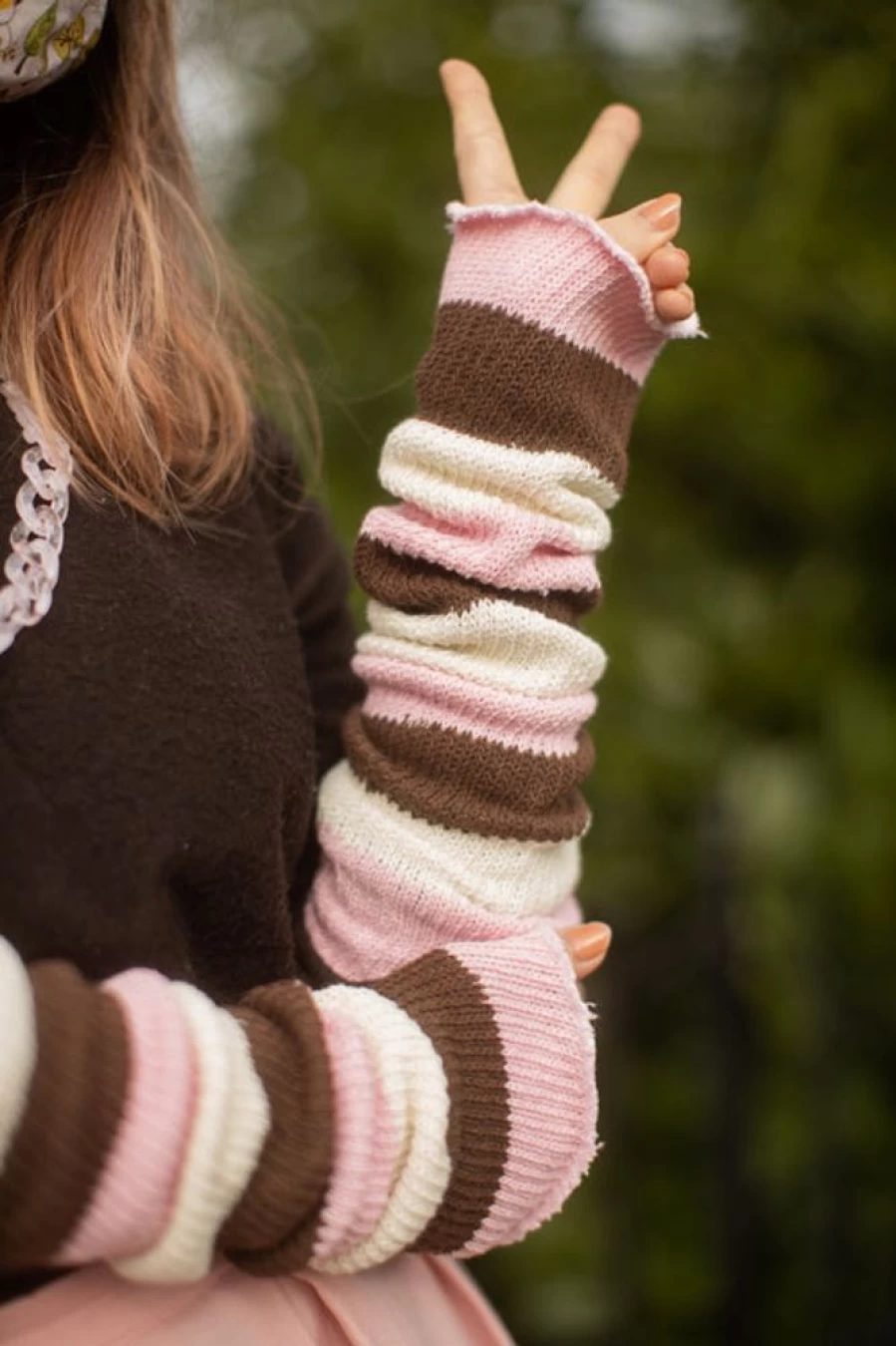 DreaM Stockings Neapolitan Stripes Leg Warmers - Soft Knit Winter Fashion for Women