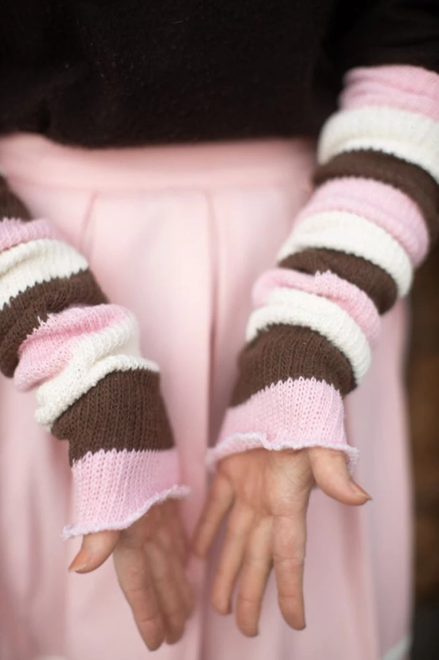 DreaM Stockings Neapolitan Stripes Leg Warmers - Soft Knit Winter Fashion for Women