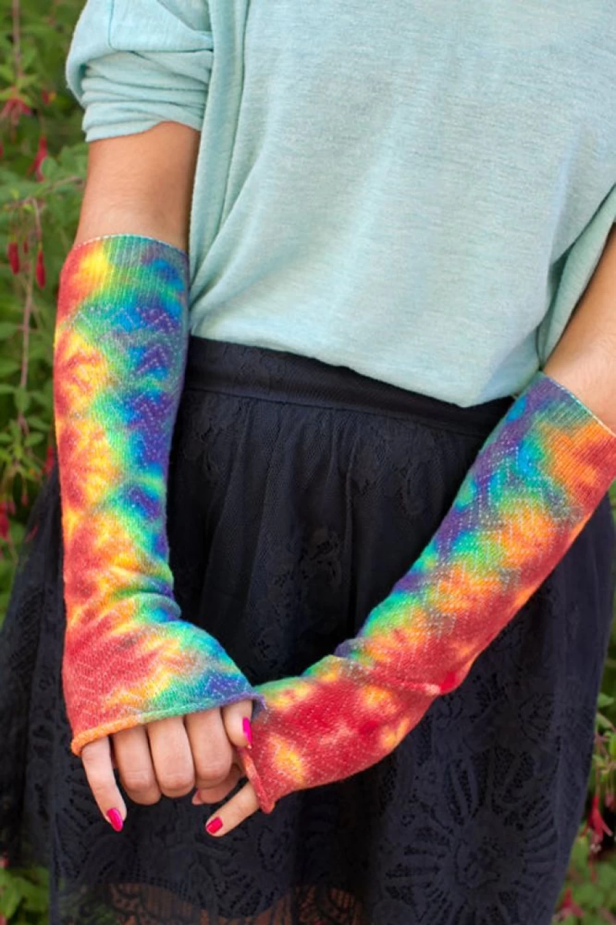 Love Lite Precision Tie Dye Chevron Sleeve T-Shirt | Unique Hand-Dyed Pattern | Comfort Fit Casual Top