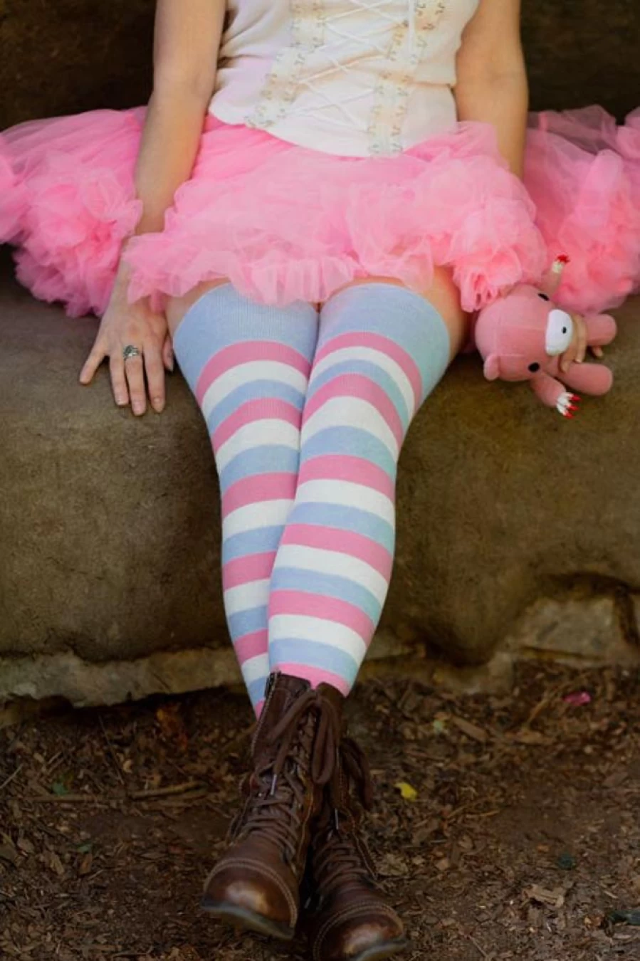 "Dreamer Socks Women's Cotton Candy Striped Thigh High Socks – Soft & Stylish Knee-High Stockings"