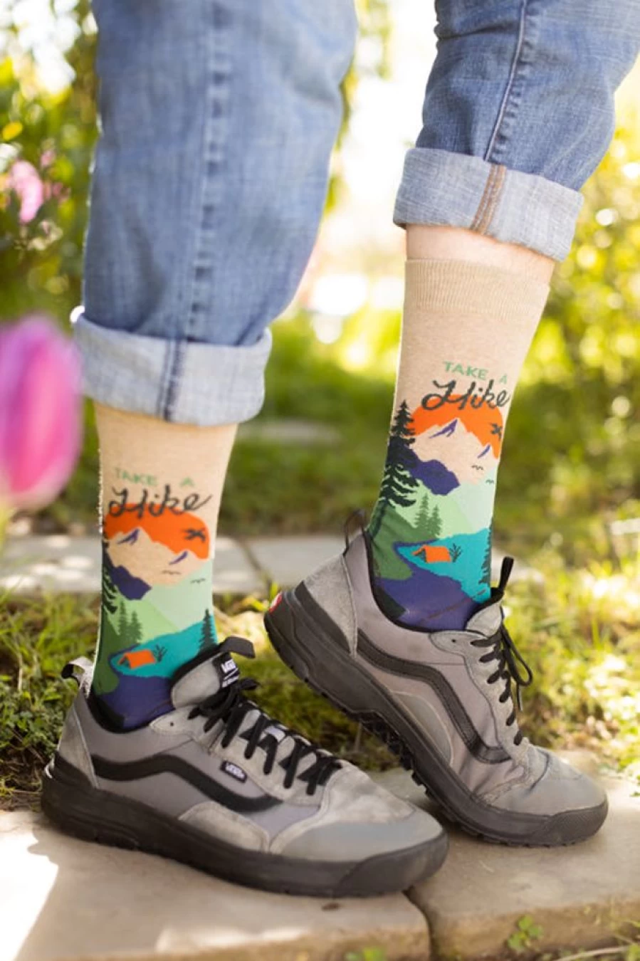 K Bell Take A Hike Crew - Durable Hiking Socks for Men & Women - Comfortable Outdoor Trekking Socks