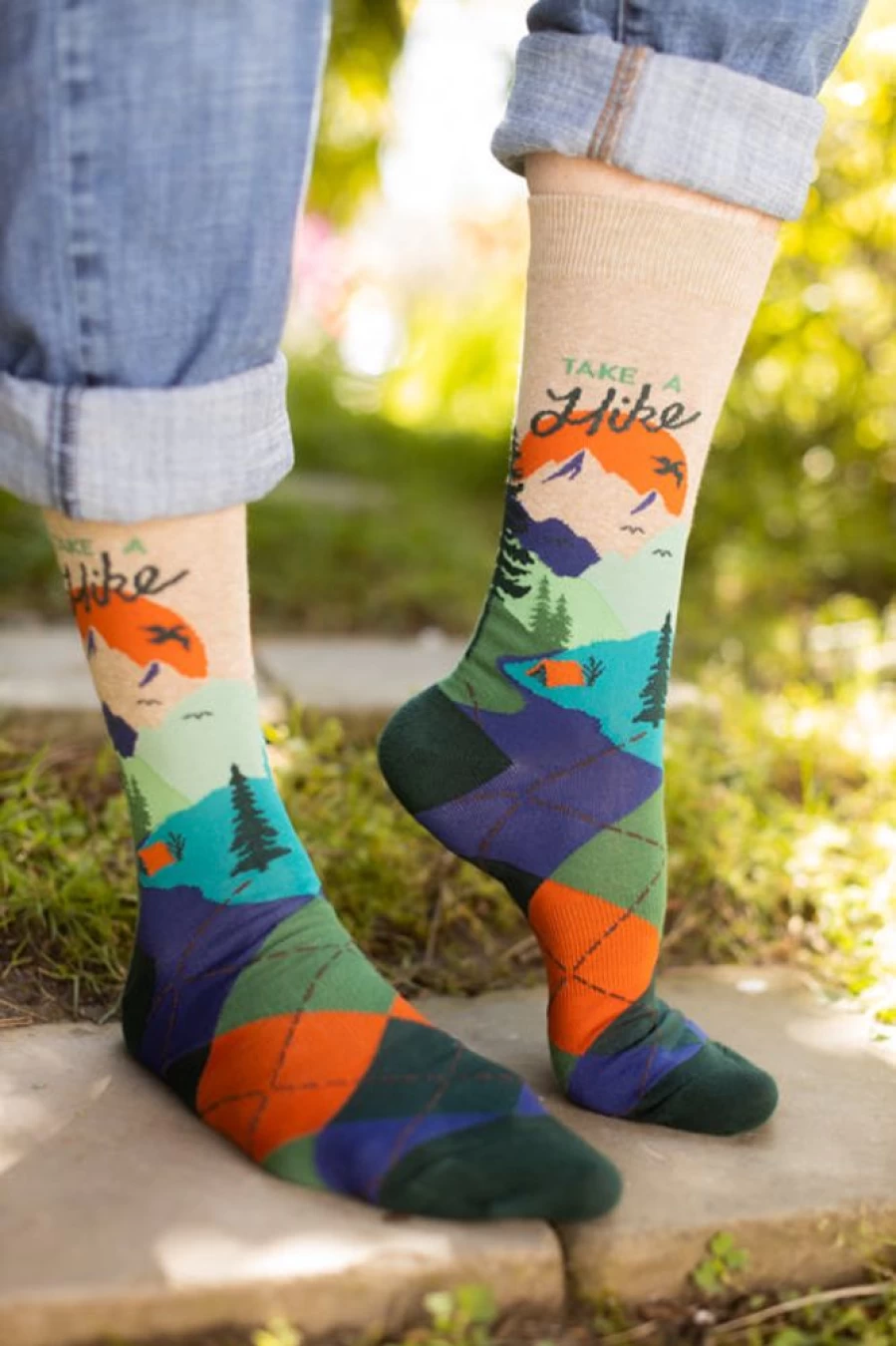 K Bell Take A Hike Crew - Durable Hiking Socks for Men & Women - Comfortable Outdoor Trekking Socks