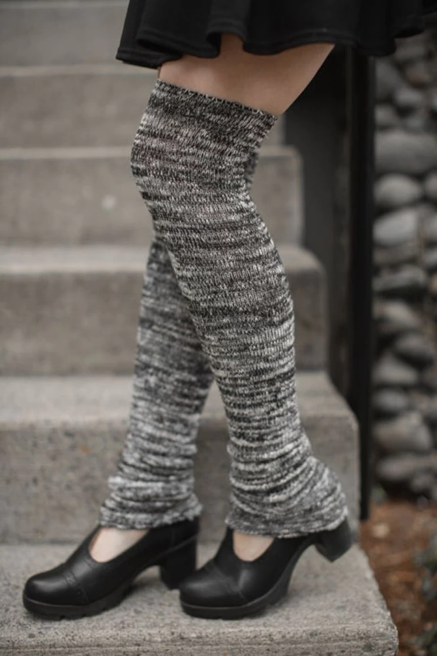 DreaM Stockings Marled Knit Scrunchable Leg Warmers for Women - Cozy Stretchable Boot Cuffs