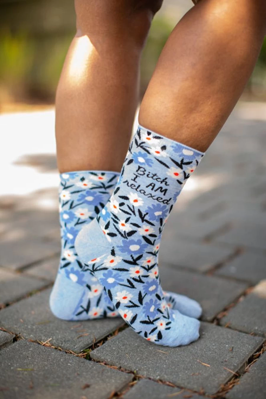"BlueQ Bitch I'm Relaxed Crew Socks - Fun & Comfortable Novelty Socks"