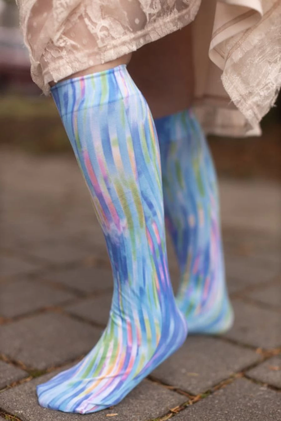 Foot Traffic Crossroads Printed Knee-High Trouser Socks for Women & Men
