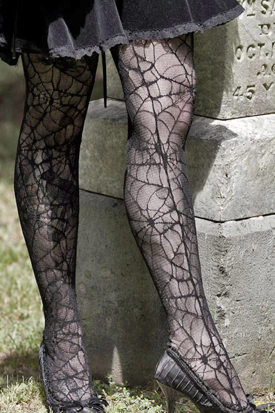 Leg Avenue Spider Web Lace Fishnet Pantyhose for Women - Gothic Halloween Hosiery