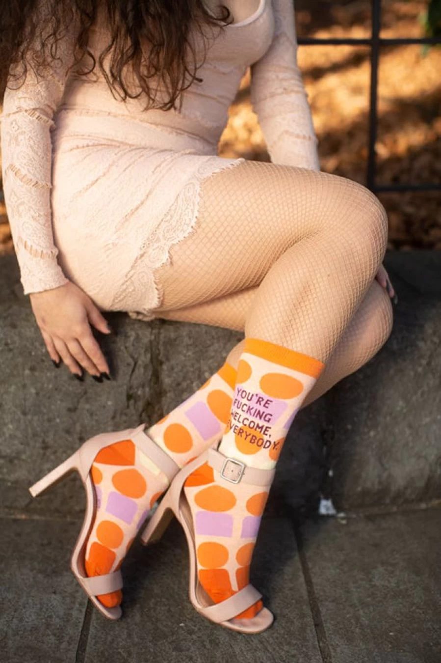 "BlueQ Funny Socks - 'You're F*cking Welcome' Crew Socks for Men & Women"