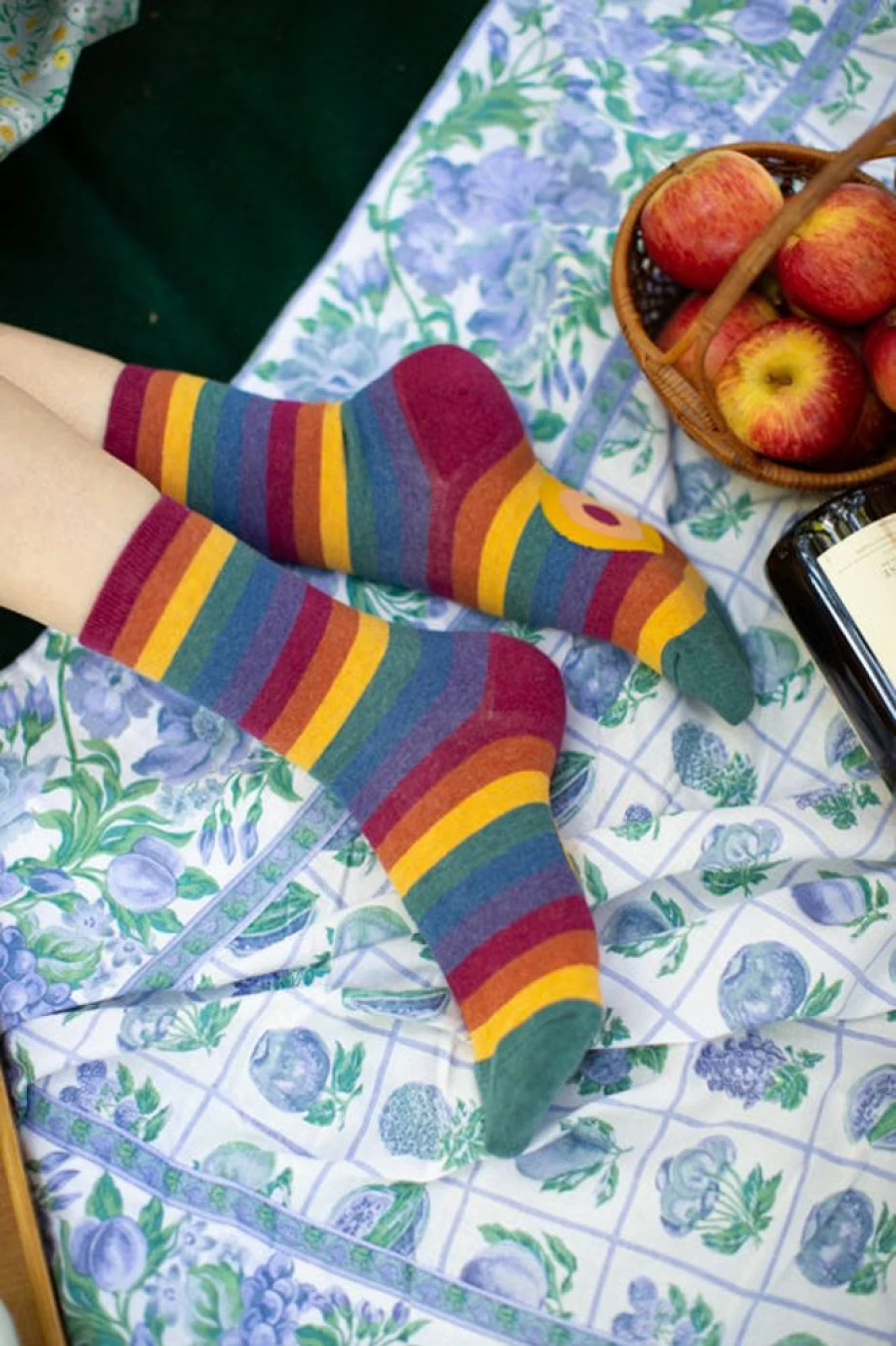 Mod Sock Heather Rainbow Striped Crew Socks - Colorful Striped Casual Socks for Men & Women