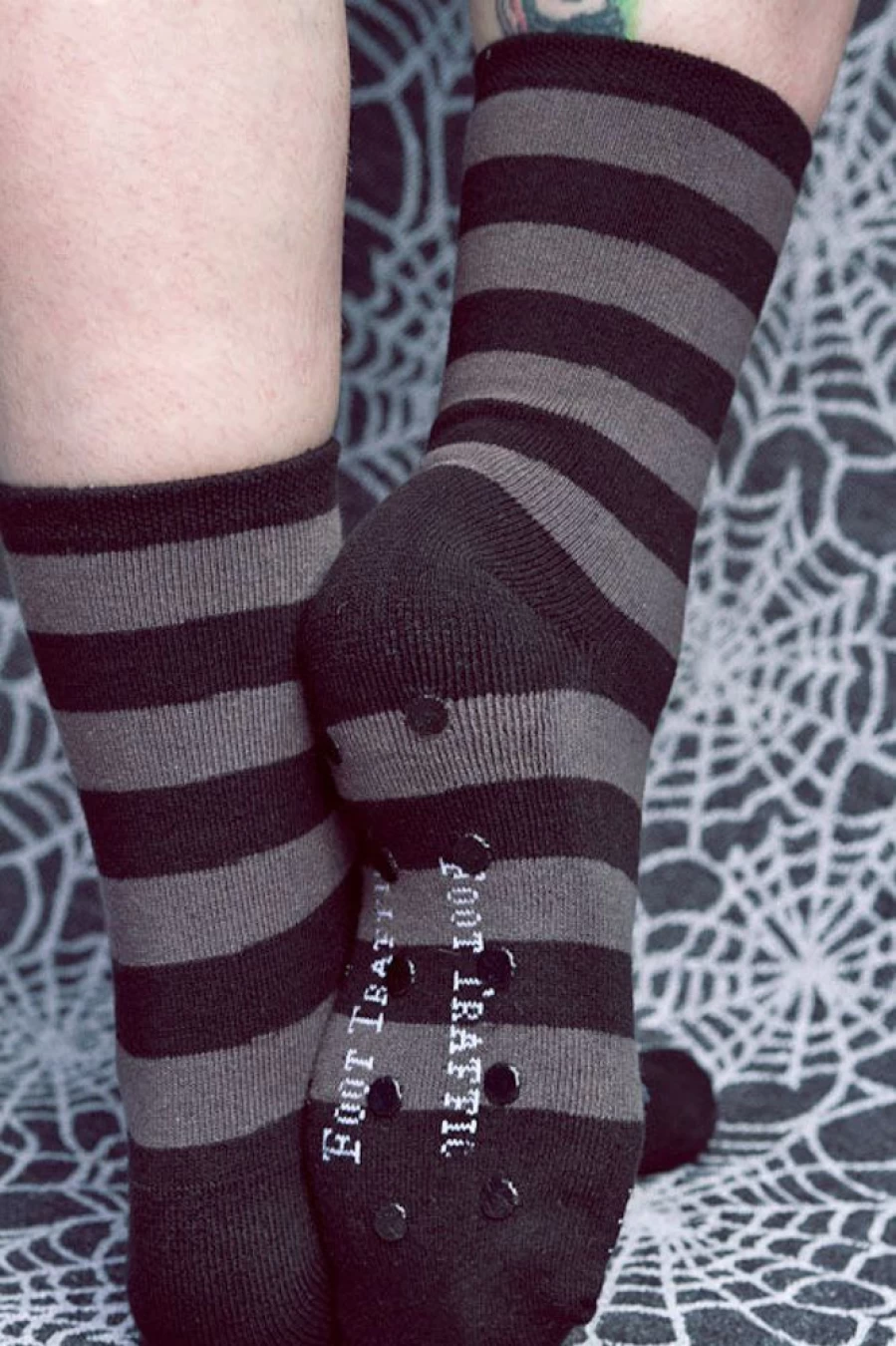 Foot Traffic Black Cat Plush Slipper Socks for Women & Men - Cozy Non-Slip House Shoes