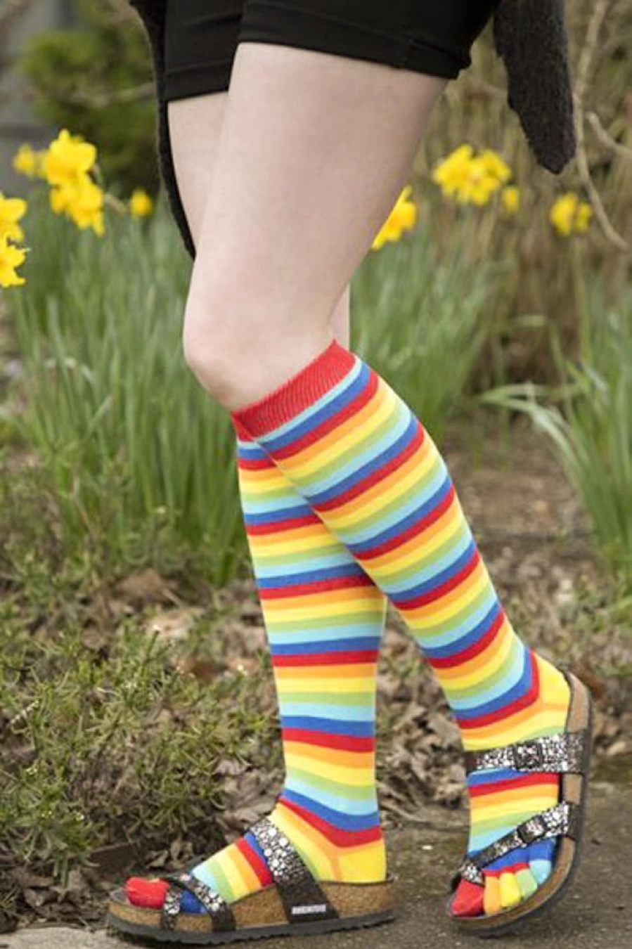 Colorful Striped Knee-High Toe Socks by ToeToe - Fun & Comfortable Toe Socks for Women & Men
