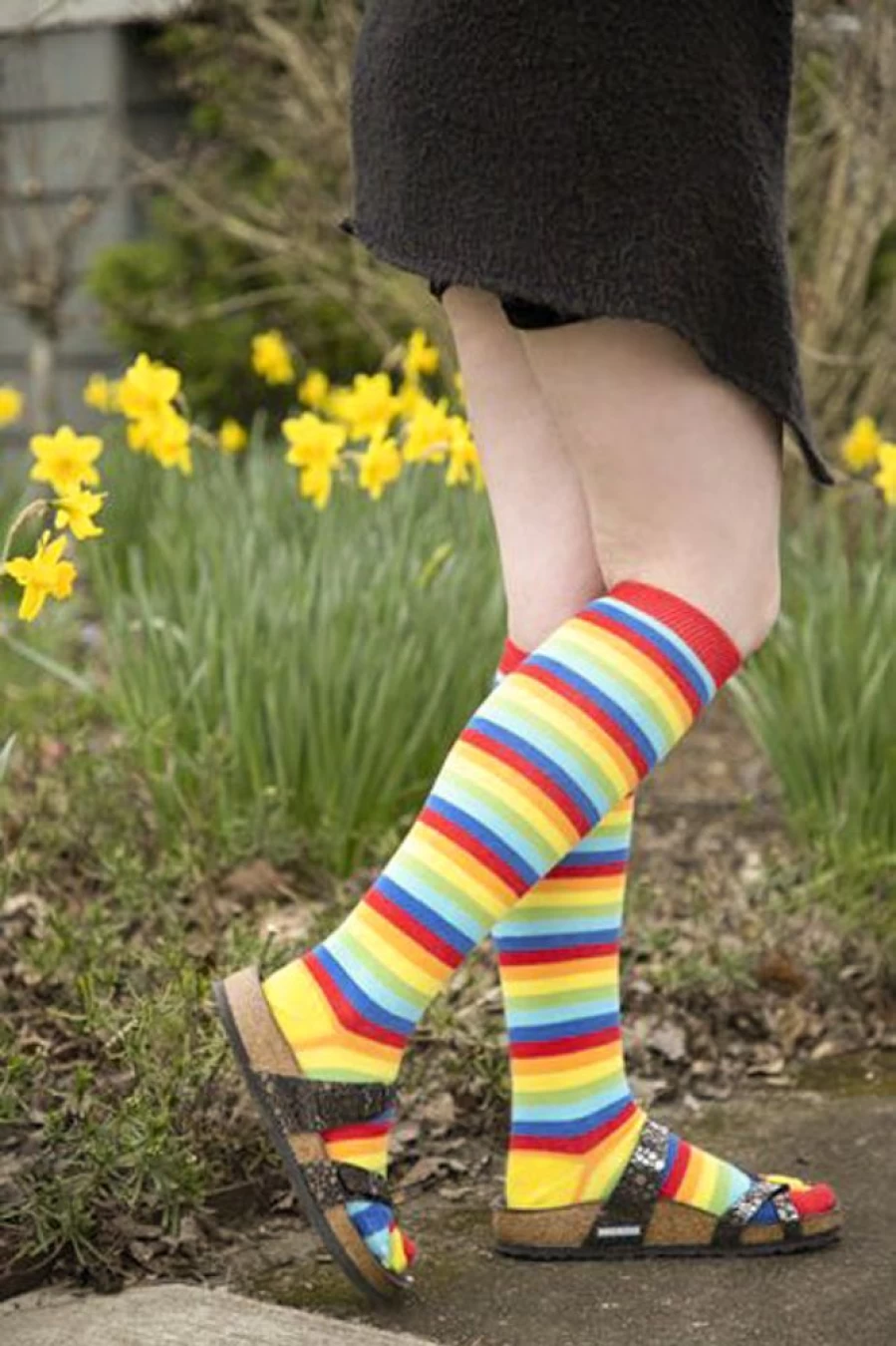 Colorful Striped Knee-High Toe Socks by ToeToe - Fun & Comfortable Toe Socks for Women & Men