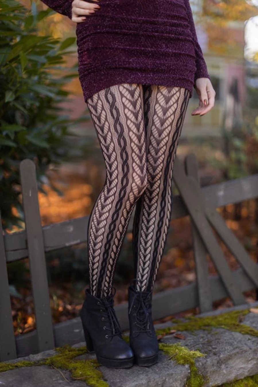 "Killer Legs Braided Swirls Fishnet Tights - Sexy Mesh Pattern Stockings"