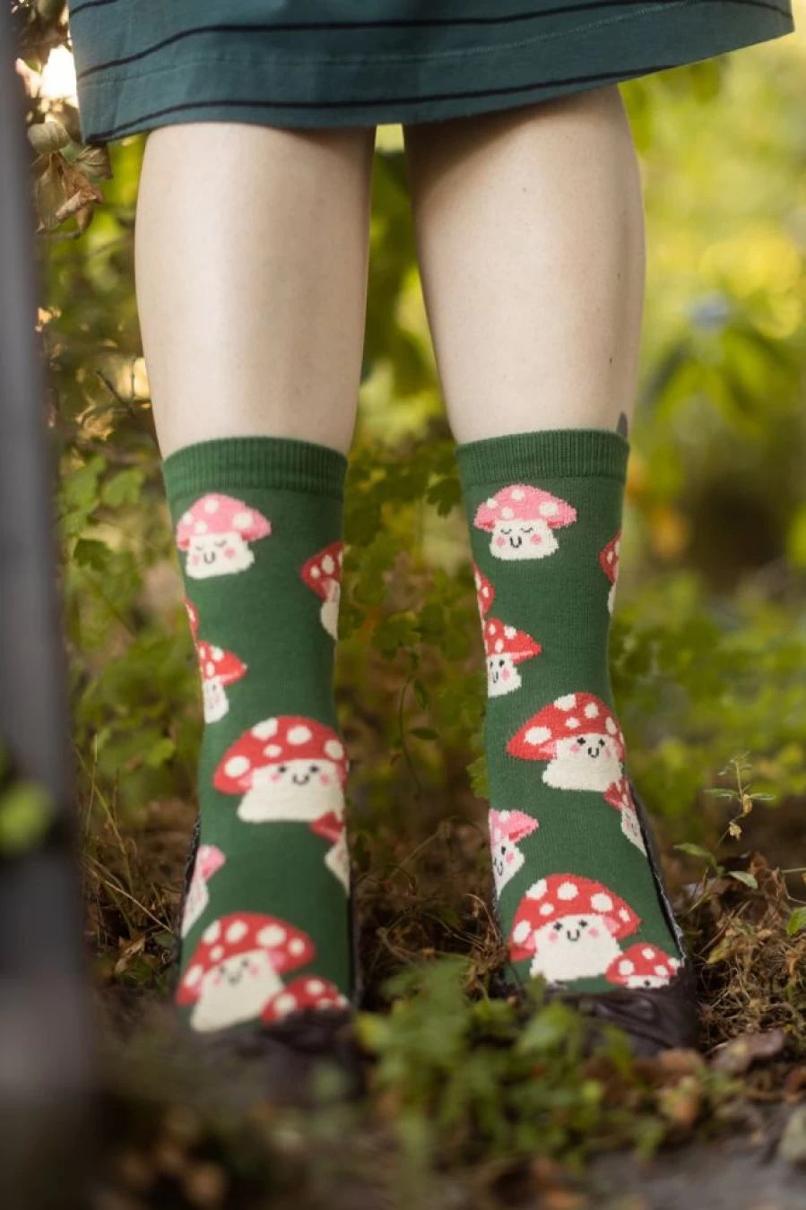"Sock It To Me Mellow Mushrooms Fuzzy Crew Socks"