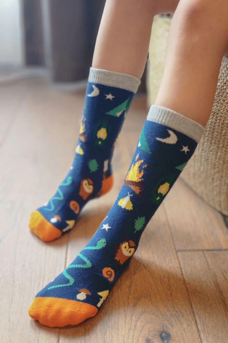 "Socksmith Kids Summer Camp Friends Crew Socks - Fun & Colorful Design"
