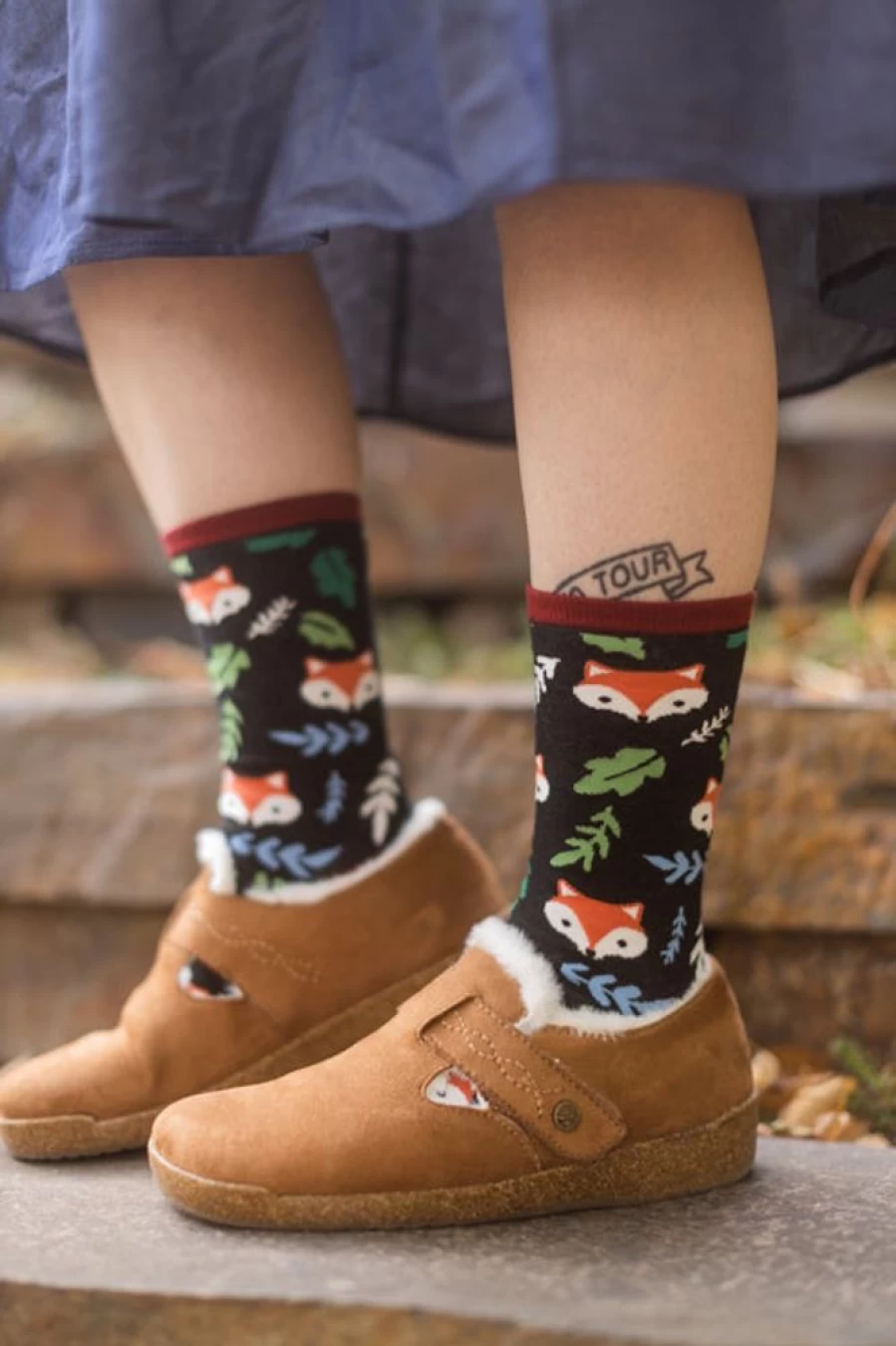 "Socksmith Foxy Fall Crew Socks - Cozy Autumn Knit Pattern"