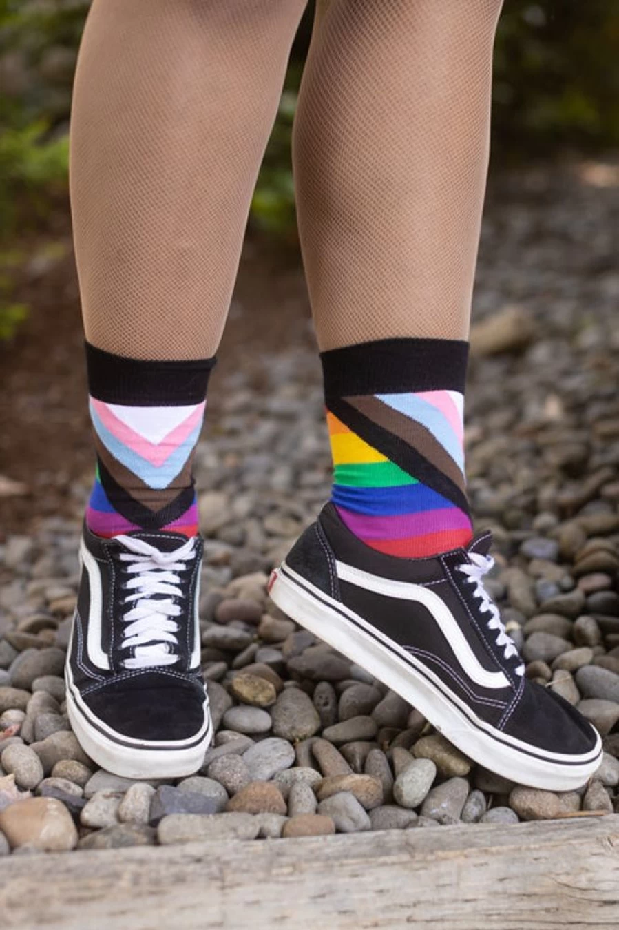 Happy Socks Pride Progress Flag Crew Socks LGBTQ+ Rainbow Design Comfortable Unisex Footwear