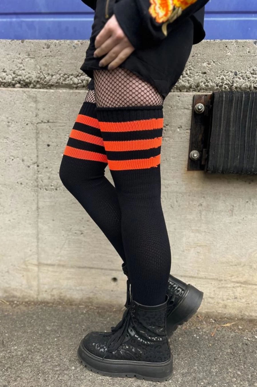 "Dreamer Socks Neon Power Stripe Thigh High Socks for Women - Bold Striped Knee-High Fashion Socks"