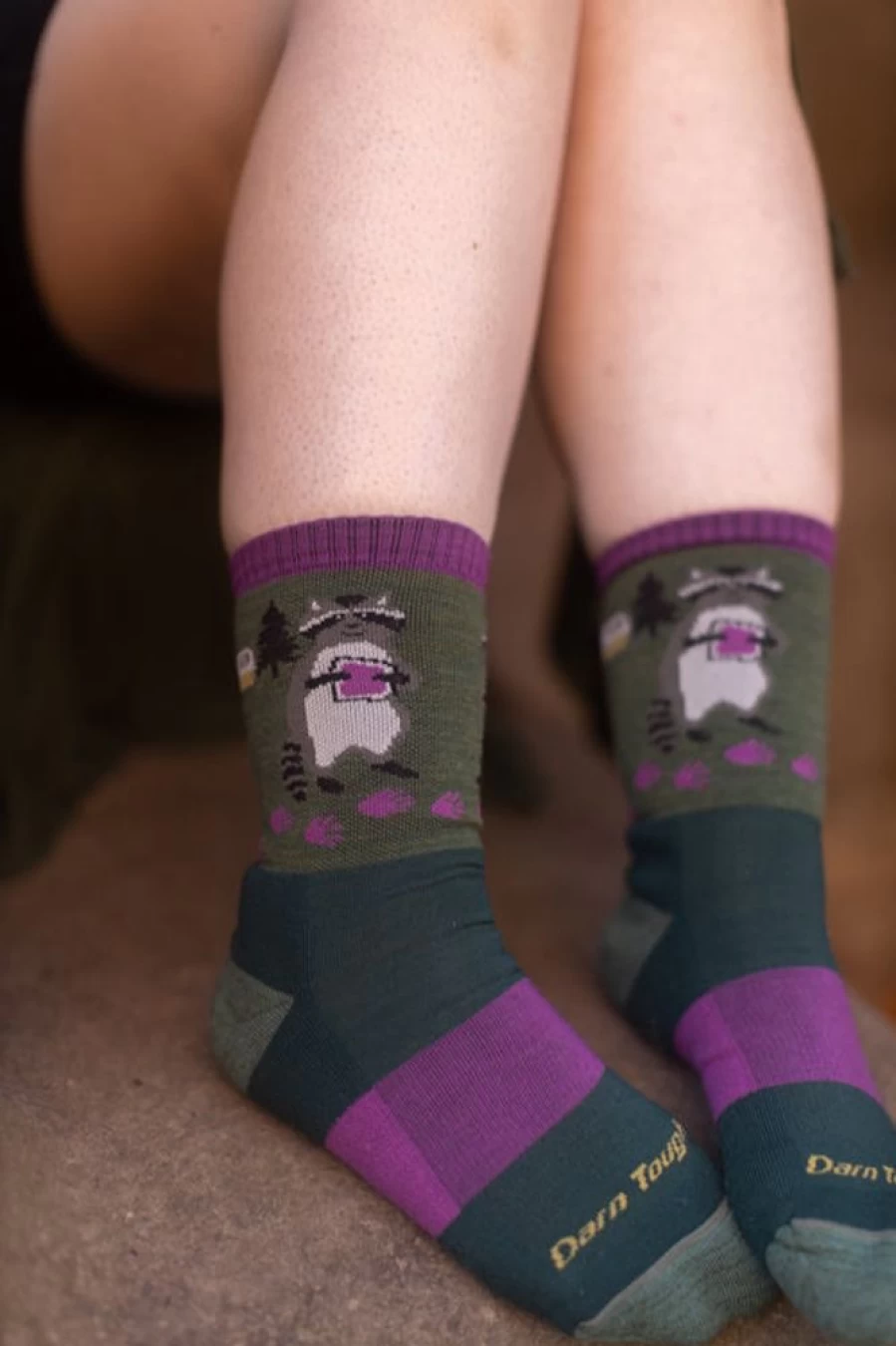 Darn Tough Raccoon Critter Club Hiking Micro Crew Socks for Men & Women - Comfortable & Durable Outdoor Socks