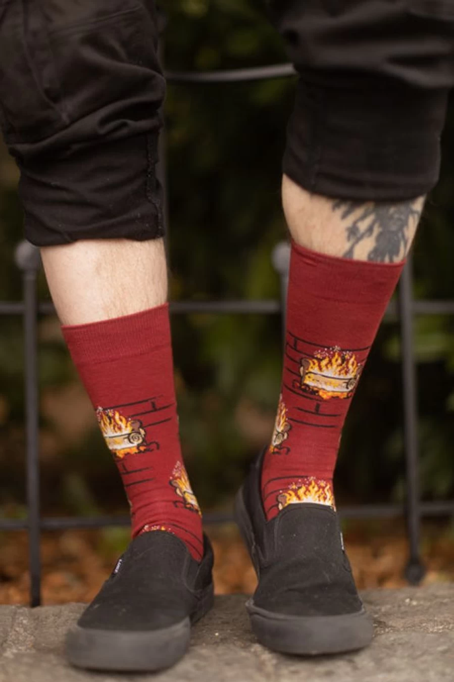 "Sock It To Me Yule Log Holiday Christmas Crew Socks Fun Novelty Design"