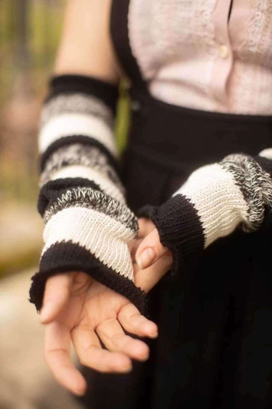 DreaM Stockings Cookies And Cream Stripes Leg Warmers - Soft & Stylish Knitwear for Women