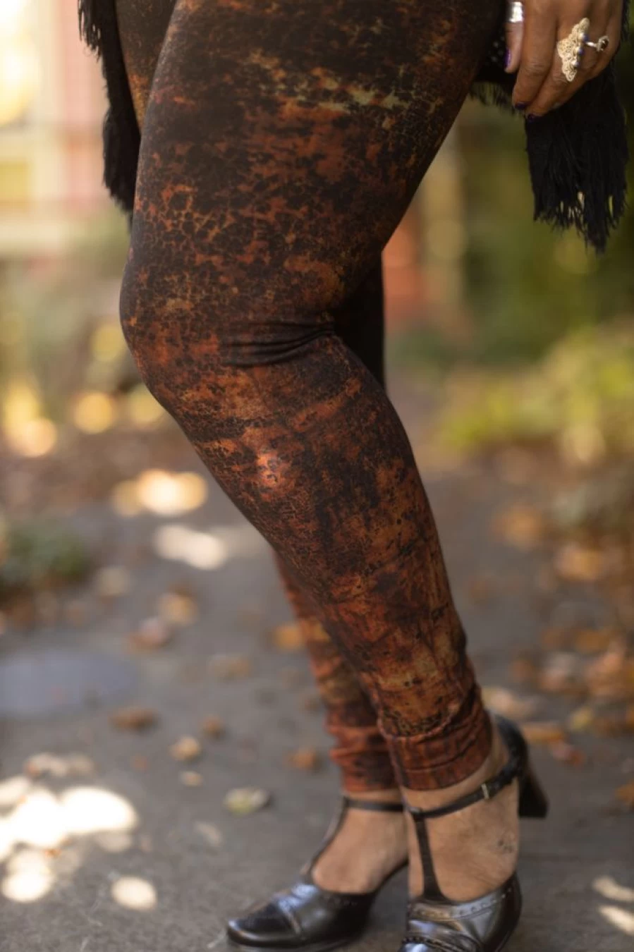 M. Rena Plus Size High Waisted Leggings for Women - Lava Print Yoga Pants - Comfortable Stretchy Workout Tights