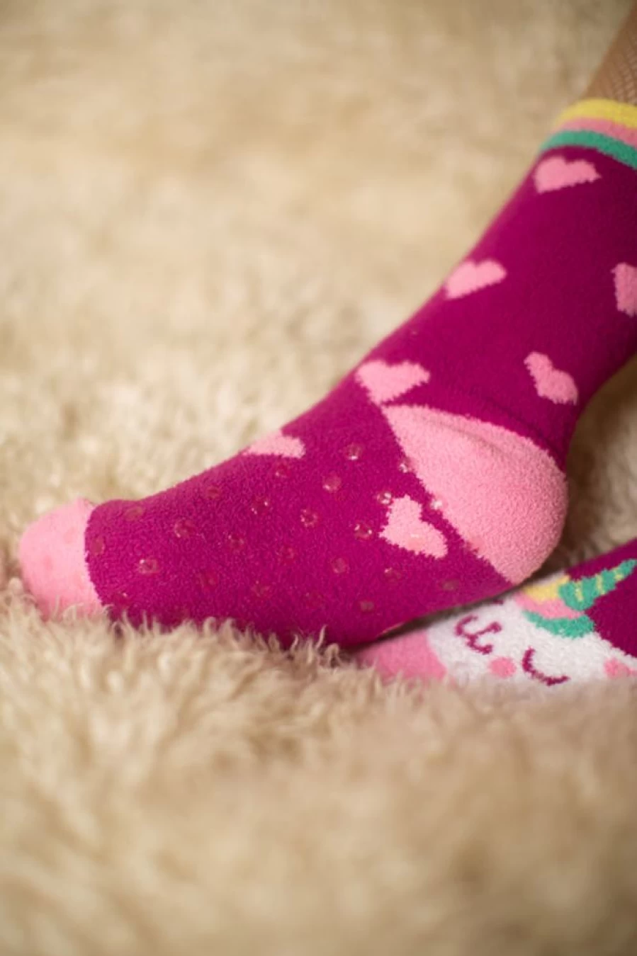 Sock It To Me Mewnicorn Unicorn Cat Plush Slipper Socks for Women & Men
