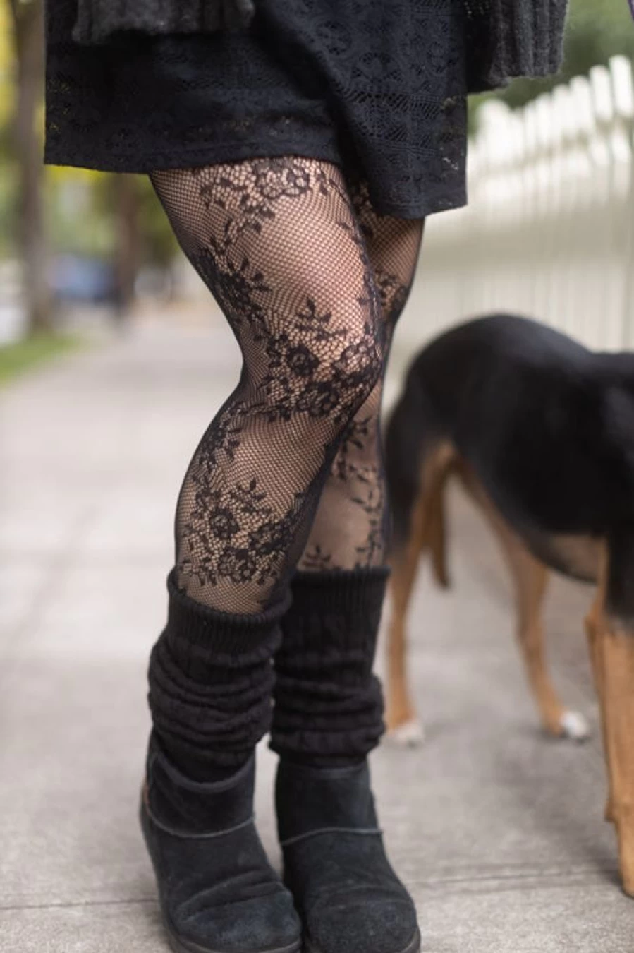 Killer Legs Floral Lace Sheer Tights - Elegant Net Design for Women