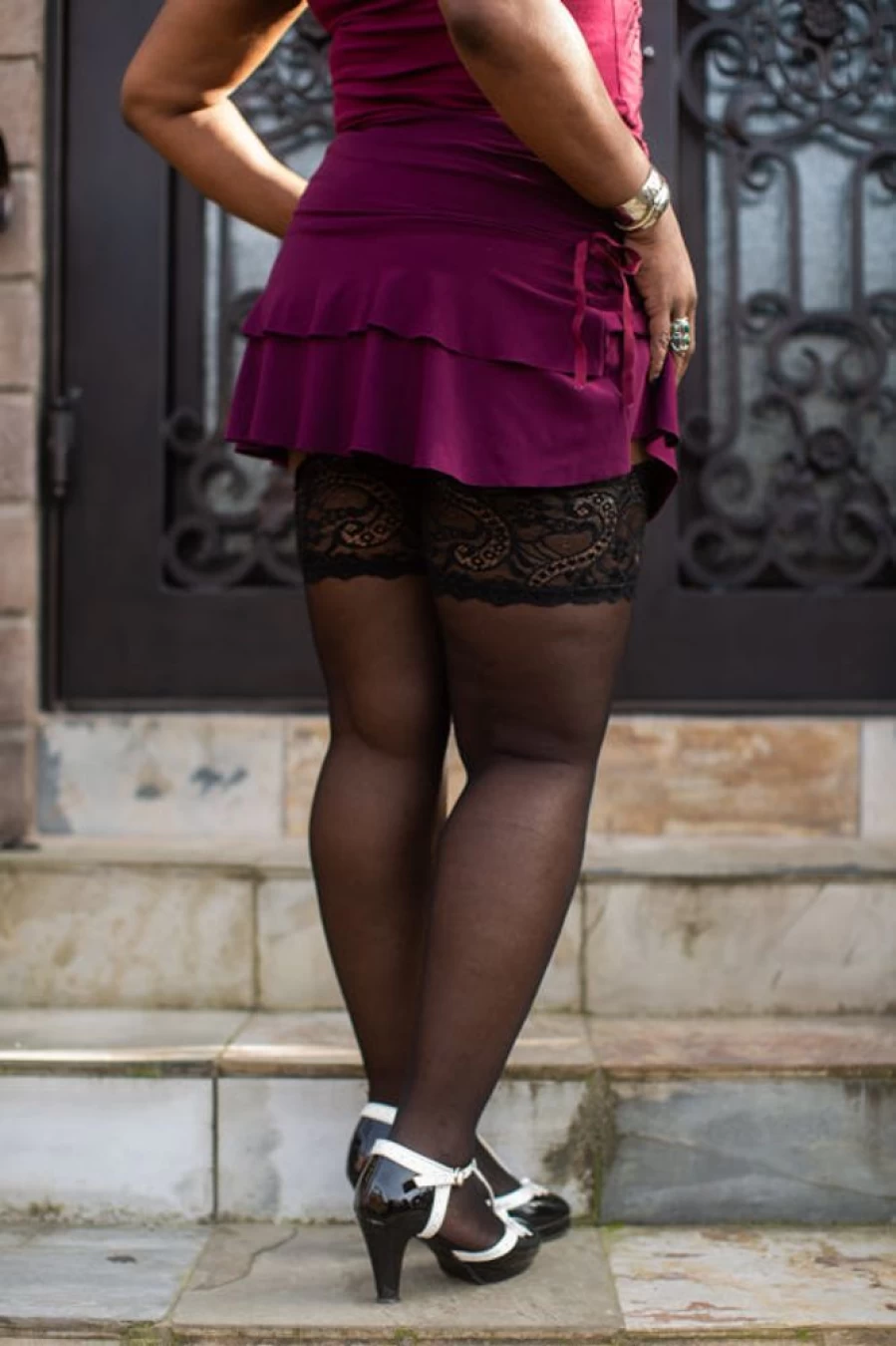 Glamory Floral Lace Stay-Up Stockings - Comfortable Thigh High Stockings for Women