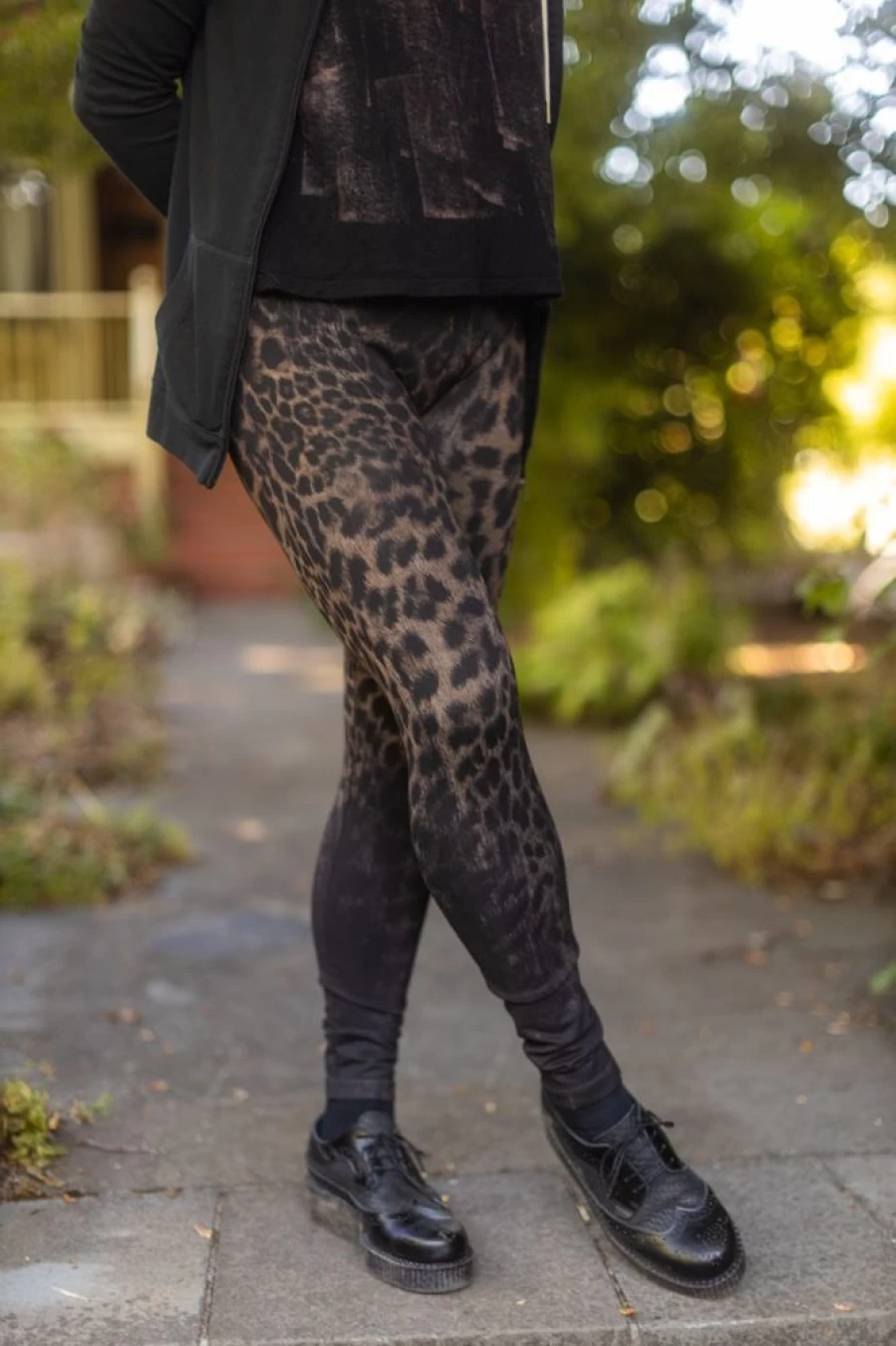 M. Rena High Waisted Ombre Print Leggings - Stylish Jaguar Design for Women