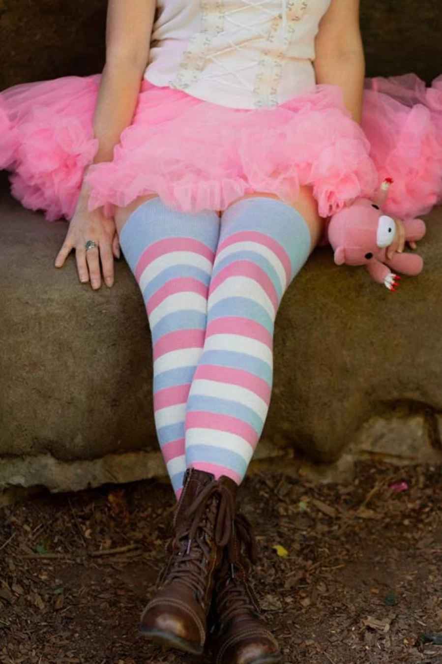 Dreamer Socks Women's Cotton Candy Striped Thigh High Socks - Soft & Stretchy Knee High Stockings