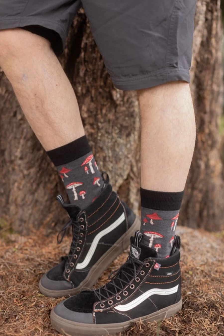 "Socksmith Pretty Fly For A Fungi Novelty Socks - Fun Mushroom Design Crew Socks"