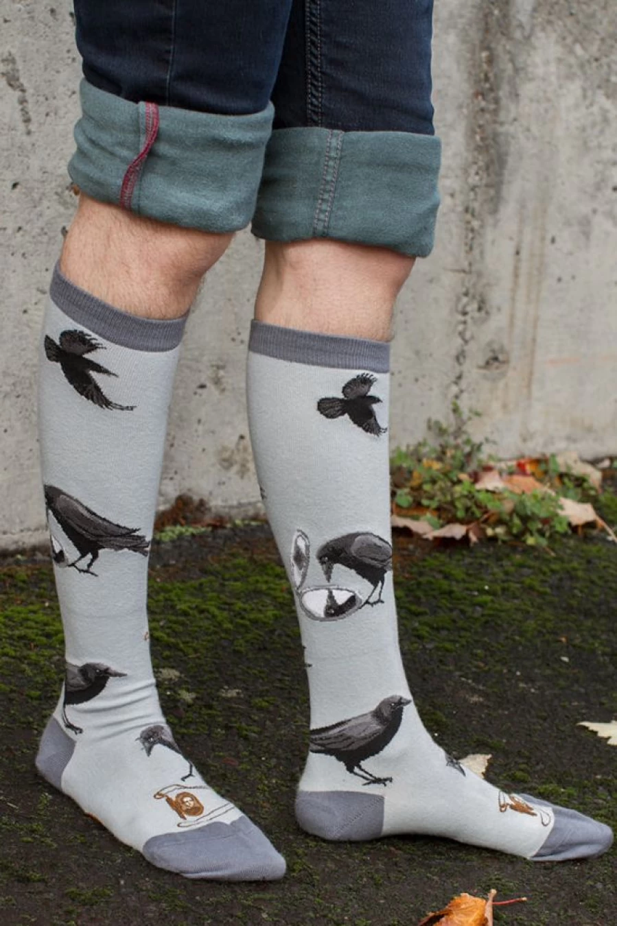 Mod Sock Curious Crows Knee High Socks - Stylish & Comfortable Novelty Knee-Highs