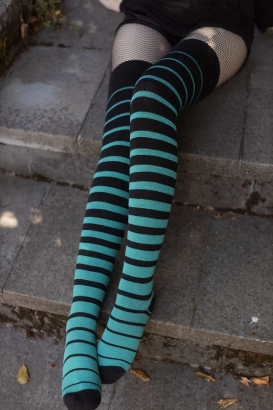 "Dreamer Socks Gradient Stripes Thigh High Socks - Stylish Acrylic Knee-High Stockings"