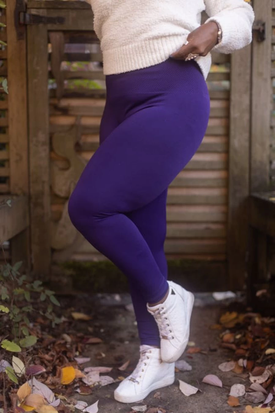 Yelete Plus Size High Waisted Fleece Lined Winter Leggings for Women - Warm Thermal Soft Stretchy Tummy Control Pants