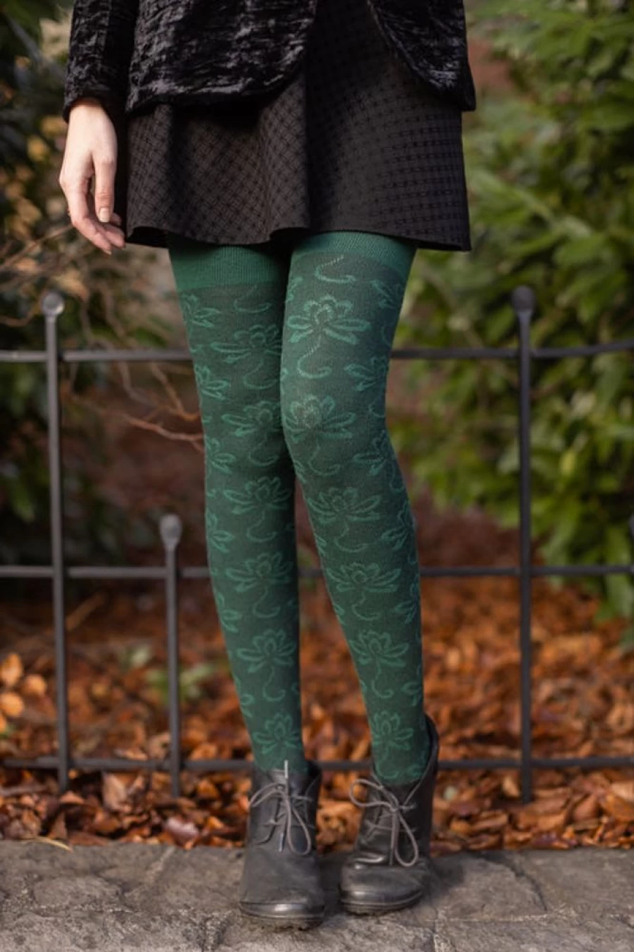 "Dreamer Socks Organic Cotton Lotus Thigh High Socks for Women – Eco-Friendly Comfort"