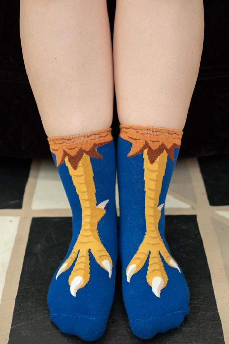 "Foot Traffic Chicken Feet Slippers - Cozy Animal-Themed Socks for Adults & Kids"