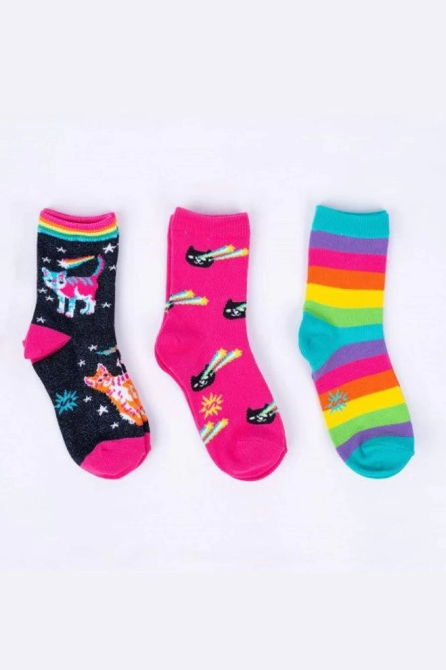 "Sock It To Me Space Cats 3-Pack Kids' Crew Socks"