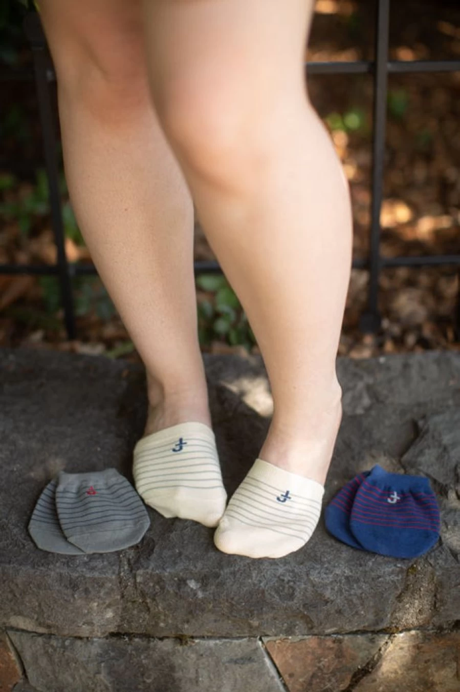 Foot Traffic Striped Ankle Socks 3-Pack - Breathable Casual Crew Socks for Men & Women