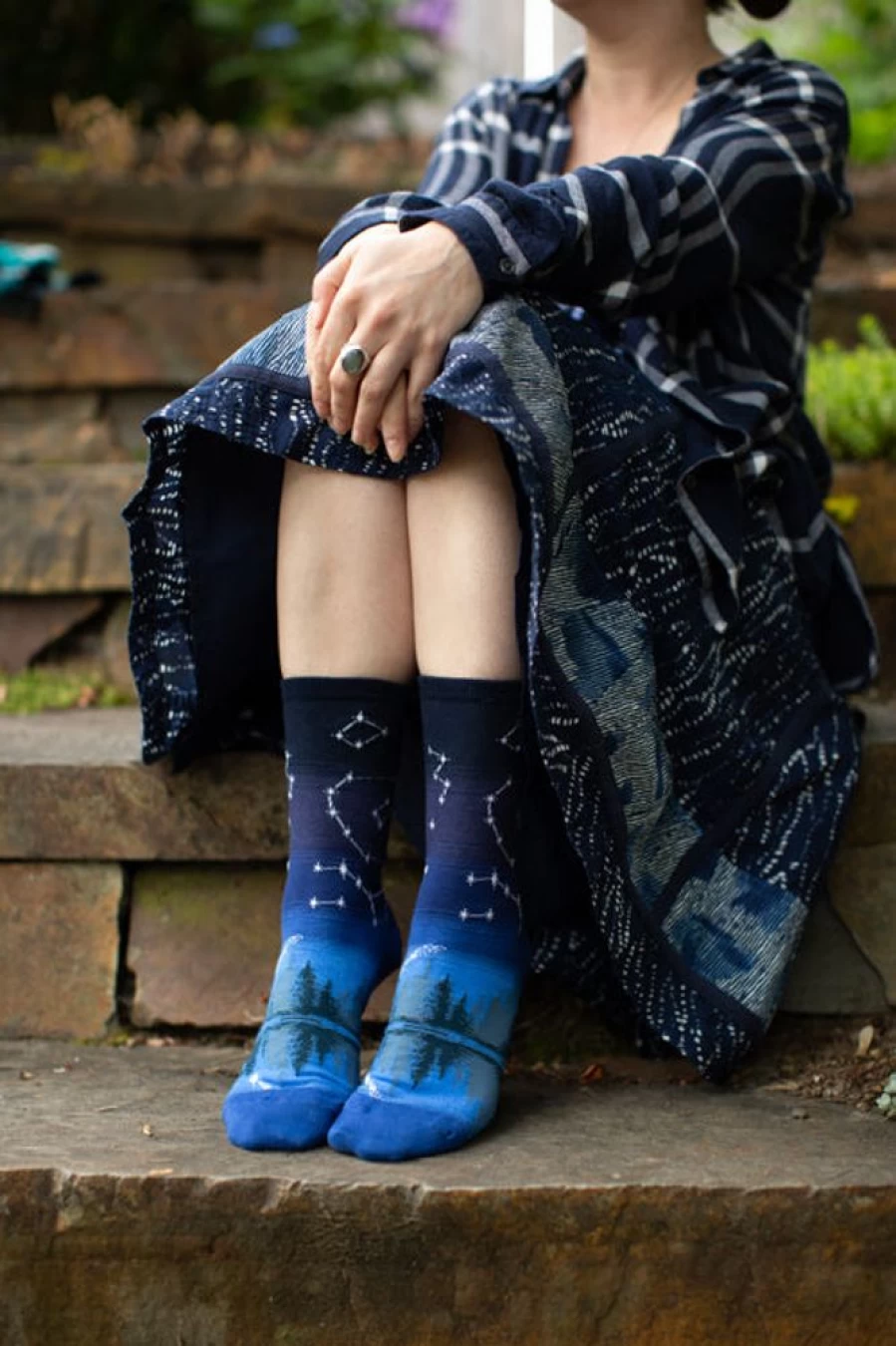Mod Sock Under The Stars Crew Socks - Cozy Celestial Design for Men & Women