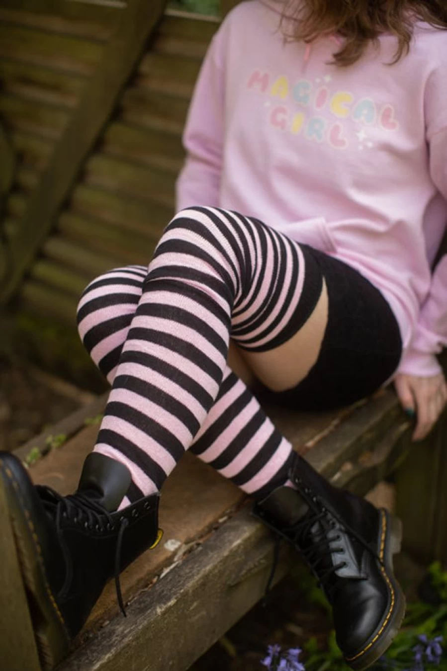 DreaM Stockings Women's Striped Thigh High Socks - Sexy Striped Knee-High Stockings for Women
